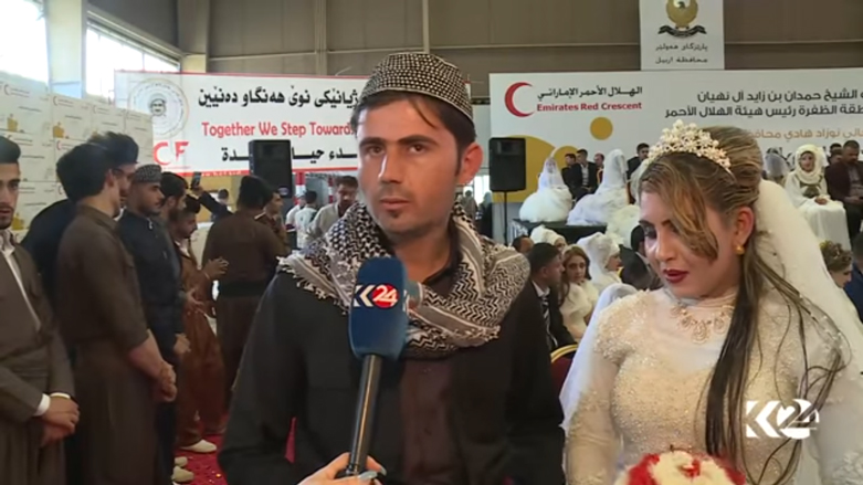 بالصور.. اربيل تحتضن عرسا جماعيا لـ 214 شابا وشابة